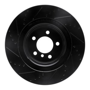 Land Rover Range Rover Brake Rotor (1) - Front Right - R1 Concepts - Drilled & Slotted - Black - `06-`09